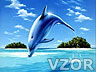 Delfín v moři, Zvířátka - Tapety na mobil - Ikonka
